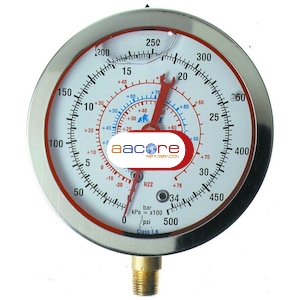 Manómetro de alta presión de Ø 80 mm amortiguado sin glicerina 823 BC/247 para R-22.R-134a.R-404A y R-407C 580446